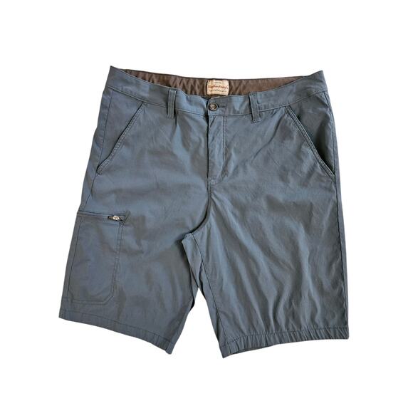 Weatherproof Vintage Men Shorts 36 Blue Nylon Spandex Trail Short Button - Picture 2 of 5